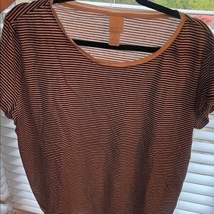 H&M Brown and White Striped Top XL